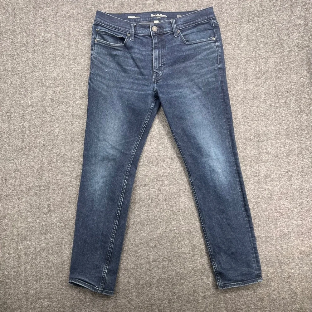Goodfellow & Co Mens Skinny Total Flex Dark Wash Blue‎ Denim Jeans 34x28
